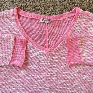 KUT from the Kloth Sweater Small Pink Textured Knit 3/4 Sleeve USA Lightweight🌸